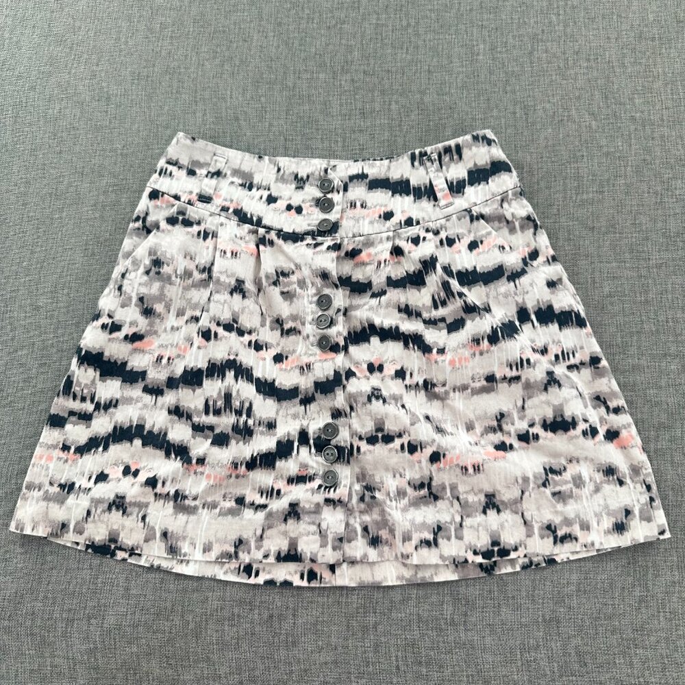 BCBGeneration Mini Skirt Size 0 Cotton Blend Pockets Buttons